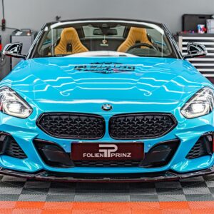 Fahrzeugfolierung Berlin Folienprinz Bmw Z4 Futurewrap Gloss Coral Sky Blue Metallic 08